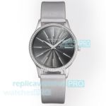 Swiss Clone Patek Philippe Calatrava Grey Face Diamond Ladies Watch 35mm
